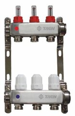 Коллекторная группа для теплого пола TAEN 1x3/4x3 вых. с расходомерами и регулир. клапанами (нерж. сталь), TM-3