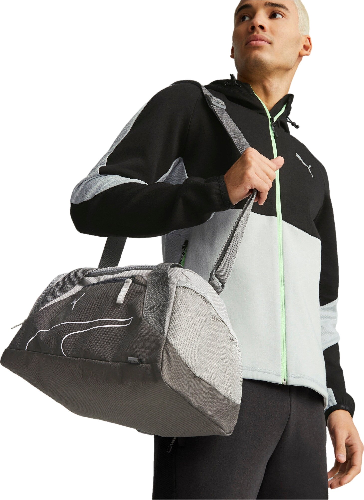 Сумка Puma Fundamentals Sports Bag Xs темно-зеленый - фотография № 5