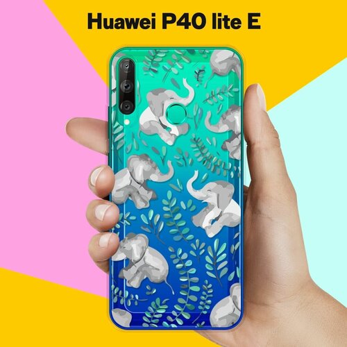силиконовый чехол цветной узор на huawei p40 lite e Силиконовый чехол Узор из слонов на Huawei P40 Lite E