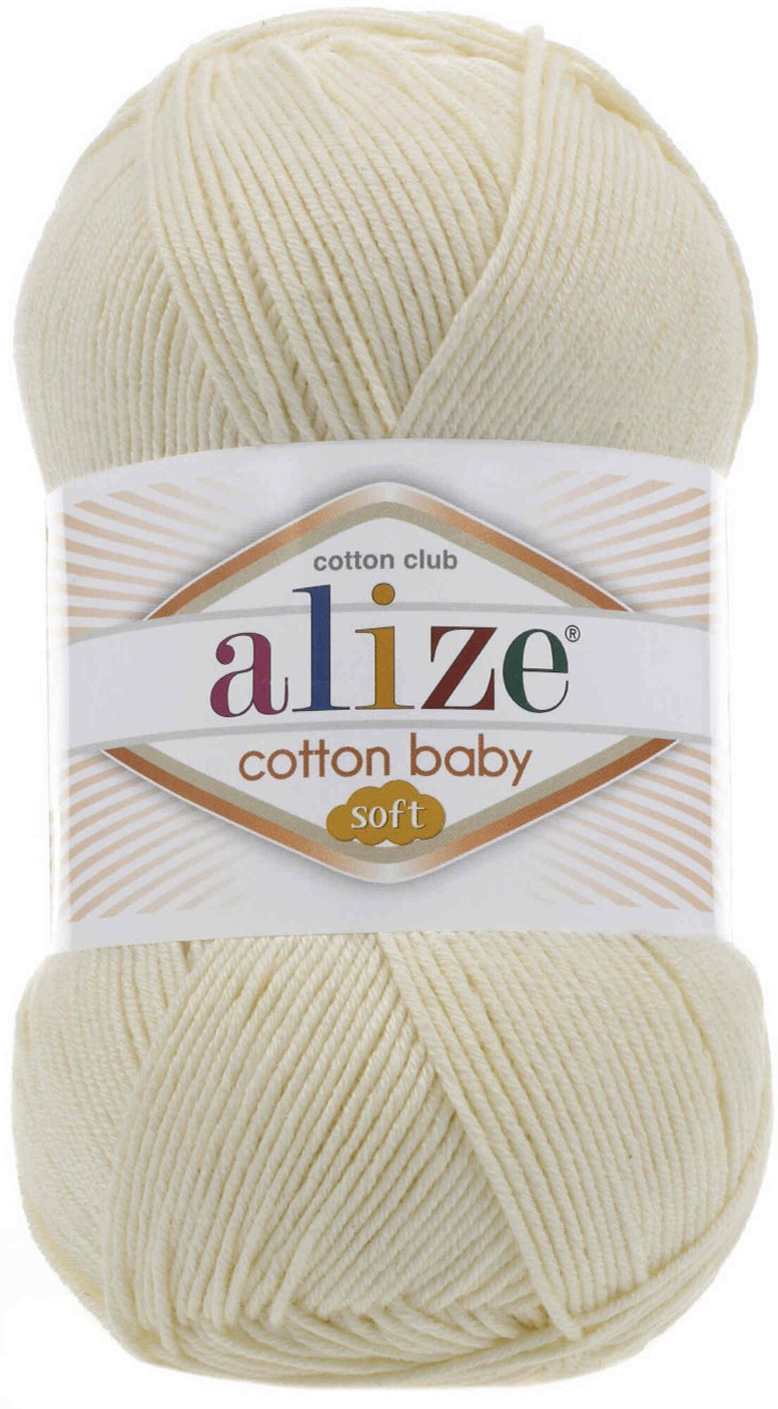 Пряжа Alize Cotton baby soft молочный (62), 50%хлопок/50%акрил, 270м, 100г, 1шт