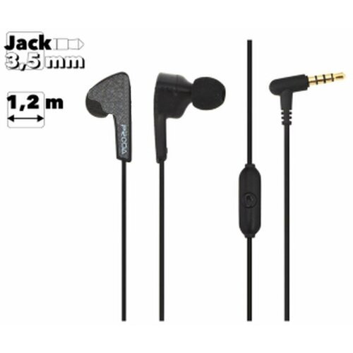 Гарнитура PRODA E100 35мм внутриканальная 12м черная 48600₽