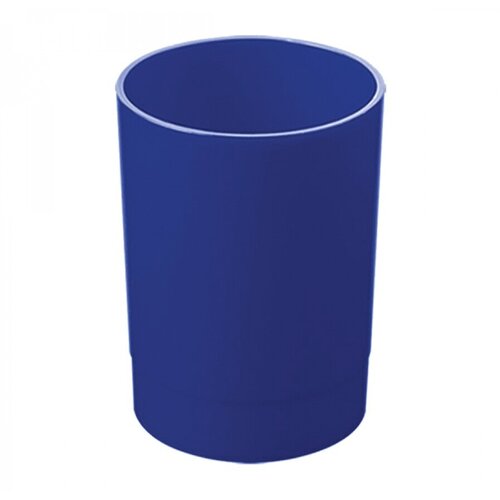 Подставка для пишущих принадлежностей Стамм Лидер, круглая, пластик синий (ПС-30504)