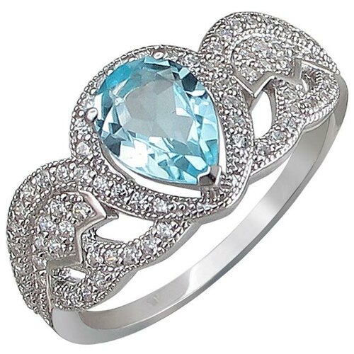 фото Эстет кольцо с топазами и фианитами из серебра г11к351121tb, размер 18