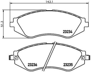 Дисковые тормозные колодки передние HELLA PAGID 8DB 355 029-561 для Daewoo Leganza (4 шт.)