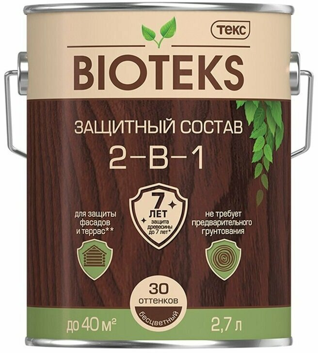 Защитный состав 2-в-1 BIOTEKS сосна 0,8 л