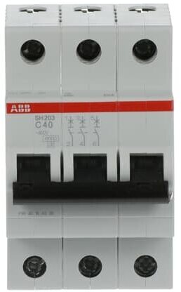 Автоматический выключатель ABB SH203 C40 3П 6кА 2CDS213001R0404