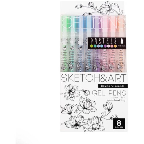 Набор гелевых ручек SKETCH&ART Uni Write.PASTELS 0,8мм 8цв 20-0310