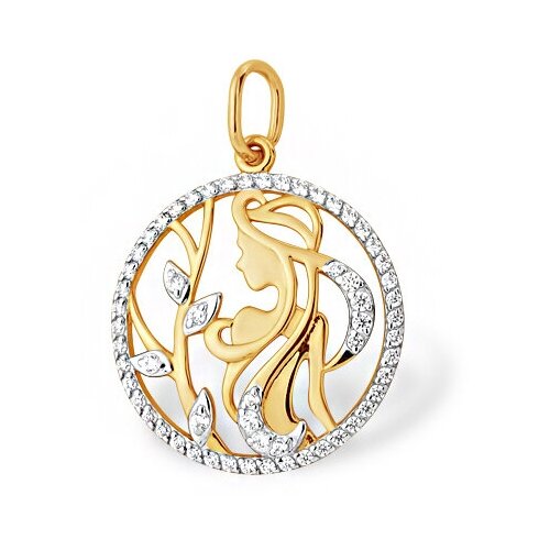 кулоны the jeweller знак зодиака козерог из золота с фианитами Подвеска VOROBYEVA, красное золото, 585 проба, фианит