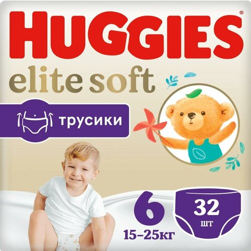 Трусики-подгузники Huggies Элит Софт Mega XXL, 6, 15-25 кг, 32 шт