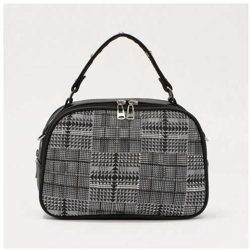 фото Саквояж, 2 отдела на молниях, наружный карман, регулируемый ремень, цвет чёрный без бренда