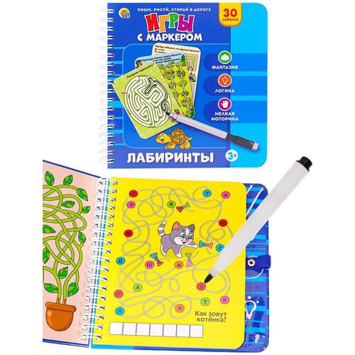 Развивающая игра Рыжий кот Игры с маркером, Лабиринты (ИН-3951)