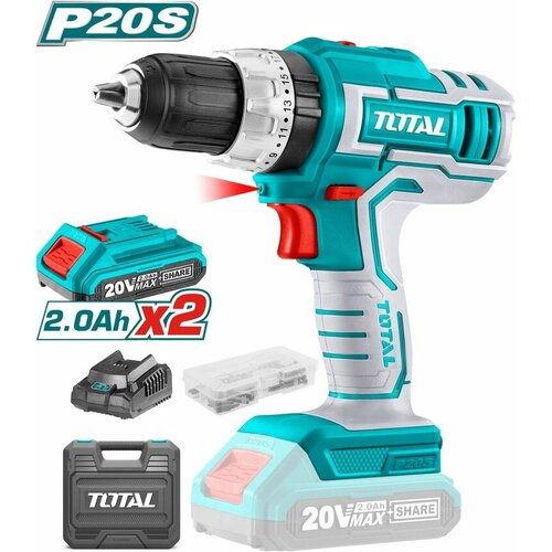 Шуруповерт TOTAL Li-ion 20в 20Ач А2 TIDLI20031 25074₽