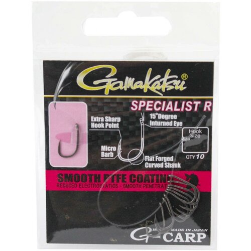 крючок gamakatsu g carp specialist rx 06 Gamakatsu, Крючок Specialist R, №10, Grey