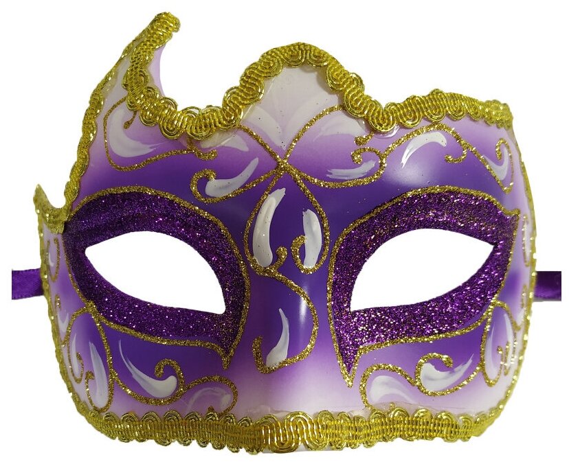 Фиолетовая маска с золотой тесьмой (13559)