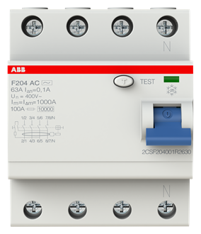 УЗО ABB 100мА тип AC F204, 63 А, 4 полюса