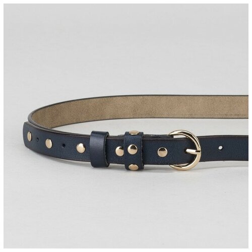 фото Ремень женский кнр гладкий, пряжка золото, ш. 1,2 см, цвет синий сима-ленд