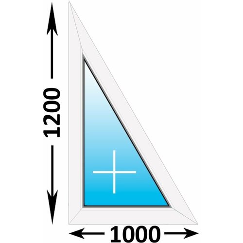 Пластиковое окно Melke треугольное глухое левое 1000x1200 (ширина Х высота) (1000Х1200)