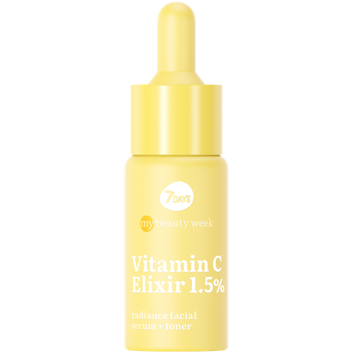 7DAYS MY BEAUTY WEEK Сыворотка+тонер для лица придающая сияние коже VITAMIN C ELIXIR 1,5%, 20 мл