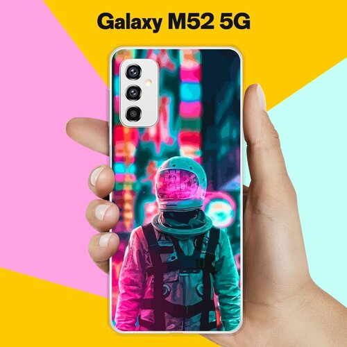 Силиконовый чехол на Samsung Galaxy M52 5G Астронавт 7 / для Самсунг Галакси М52
