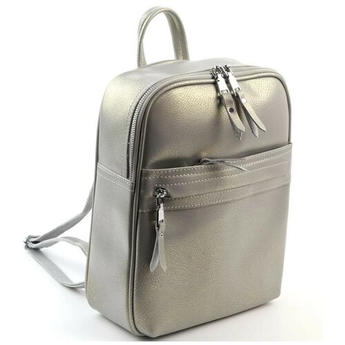 фото Женский кожаный рюкзак 8631-220 дабл грей (119926) fuzi house