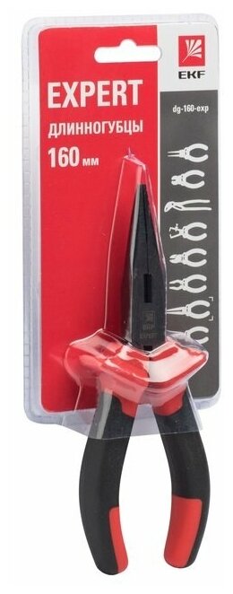 dg-160-exp Длинногубцы Expert 160 мм PROxima Упаковка (5 шт.) EKF - фото №1