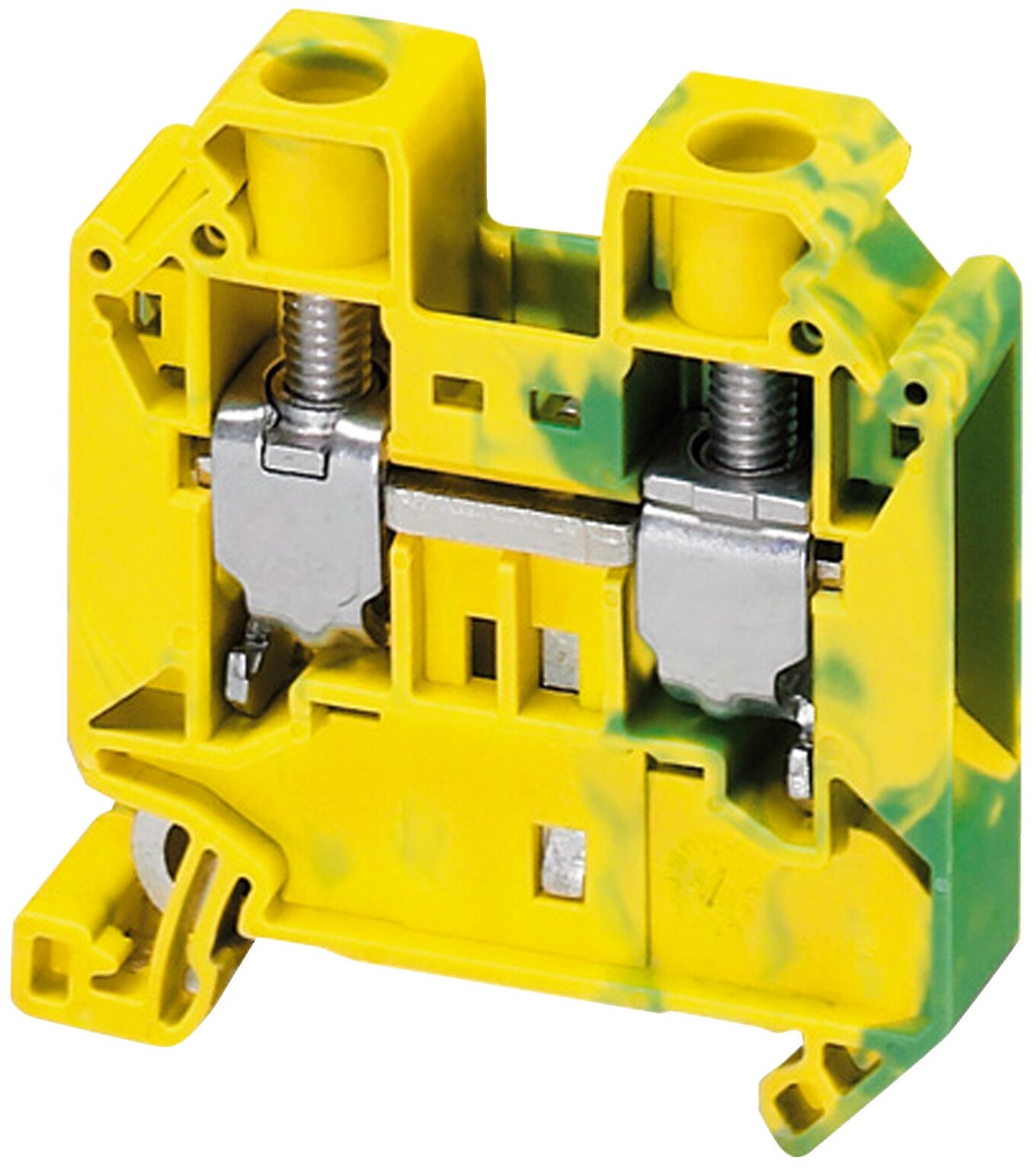 Клеммник винтовой на DIN-рейку 16 мм.кв. (жёлто-зелёный), 2 точки подкл. Schneider Electric, NSYTRV162PE
