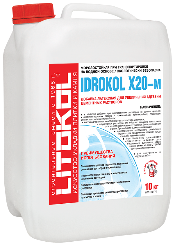 Латексная добавка для цемента IDROKOL X20–М Litokol 10 кг