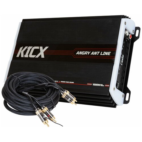 1-канальный усилитель моноблок Kicx Angry Ant 1.1000 + межблочный кабель RCA 05 в подарок!