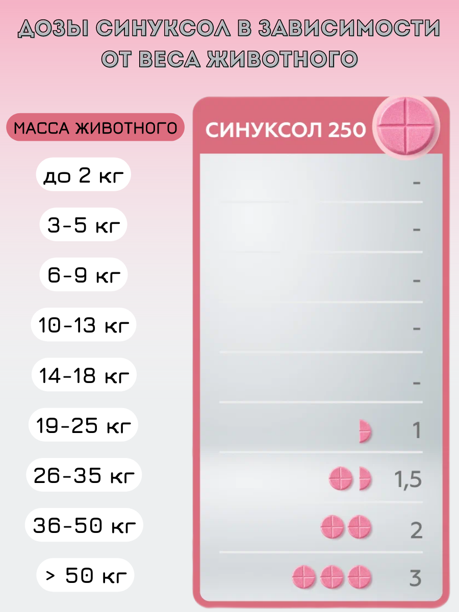 Nita-farm Синуксол Антибактериальный препарат для кошек и собак 250 мг, 10 таблеток - фото №10