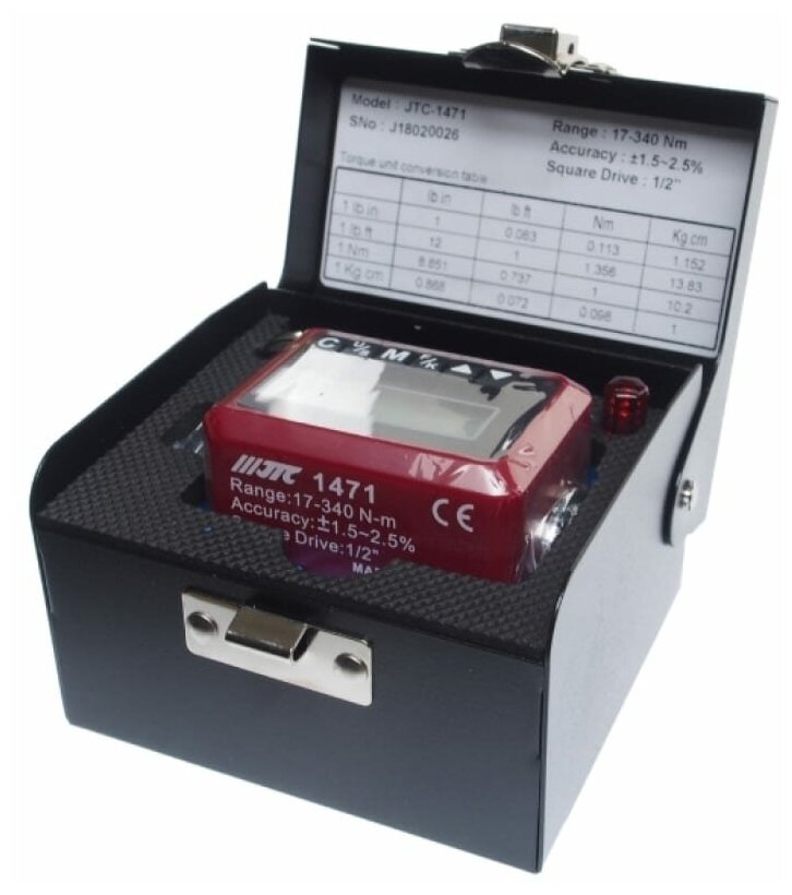 JTC Ключ-адаптер динамометрический электронно-цифровой, 1/2" 17-340 н/м JTC-1471