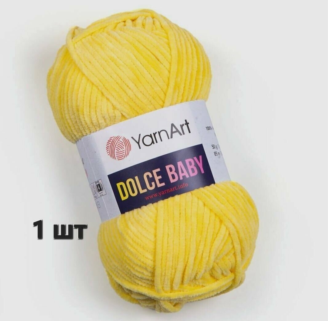 Пряжа YarnArt Dolce baby Лимонный (761) 1 моток 50 г/85 м (100% микрополиэстер) ярнарт дольче беби