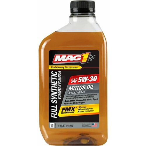 Синтетическое моторное масло MAG1 Full Synthetic FMX 5W-30 EURO Gas & Diesel Oil ACEA C-3, 946 мл MAG63278