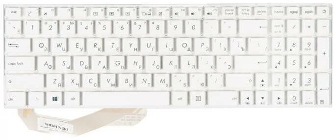 Клавиатура (keyboard) для ноутбука Asus белая без рамки гор. Enter MP-13K93SU-G50