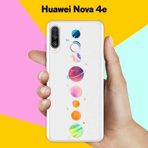Силиконовый чехол Планеты на Huawei Nova 4e силиконовый чехол фламинго на huawei nova 4e