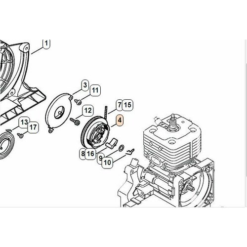 Шкив/ролик стартера Stihl FS/BT 41281950400