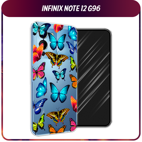 Силиконовый чехол на Infinix Note 12 G96 / Инфиникс Ноут 12 G96 Разные бабочки, прозрачный силиконовый чехол на infinix note 12 g96 инфиникс ноут 12 g96 пионы сиреневые