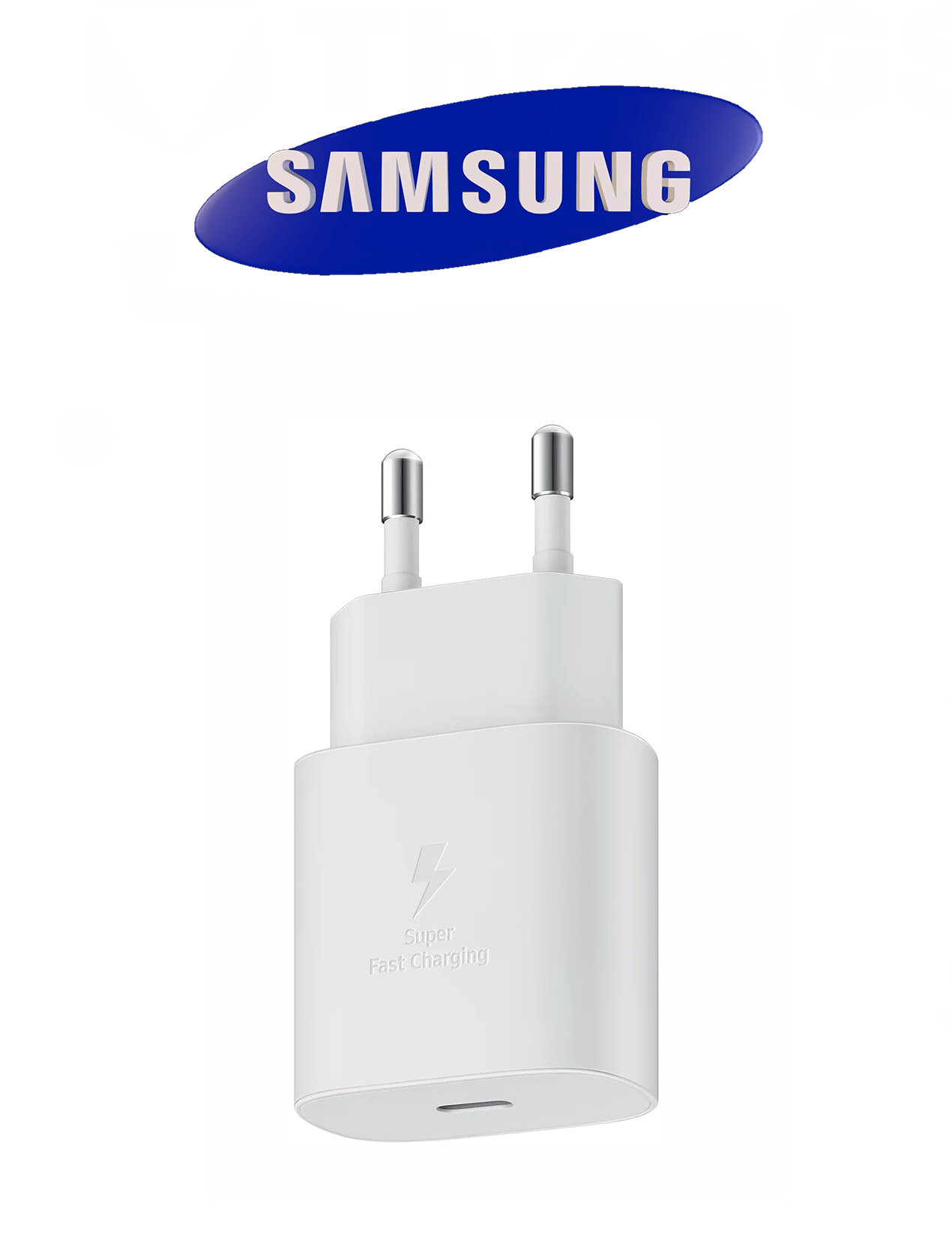 Зарядное устройство Samsung 25W EP-TA800, сетевое, USB-C, 25Вт, белое — фото 1