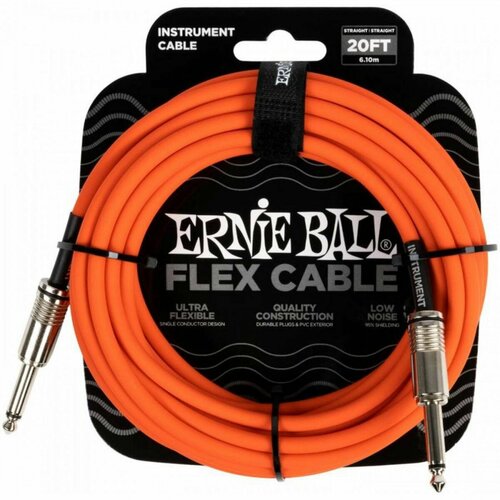 Кабель инструментальный Ernie Ball, Jack 6.3, оранжевый, 6м (6421)