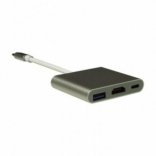 Переходник USB-C в HDMI 1.4b 3 в 1 (порт USB 3.0, выходной порт HDMI 4K, порт зарядки USB-C)