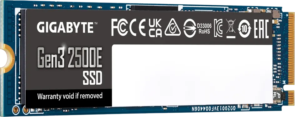 Накопитель SSD M.2 2280 GIGABYTE Gen3 2500E 2TB PCIe 3.0x4, NVMe 1.3 2400/2000MB/s MTBF 1.5M 480TBW - фото №8