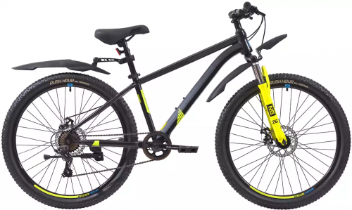 Горный велосипед Rush Hour 26" NX 605 DISC ST черный , рама 16" (7 скоростей)