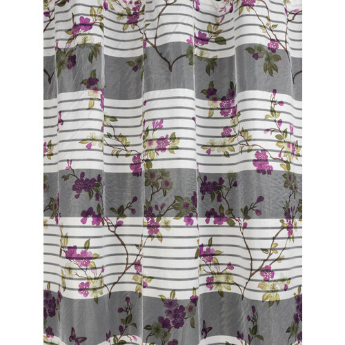 Тюль Сакура вишневая бренд Kanna на шторной ленте 260-300 1455₽