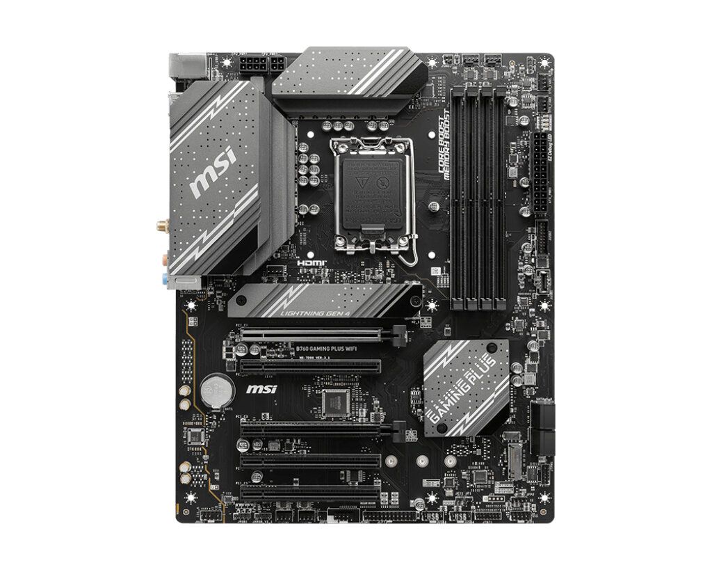 Материнская плата MSI B760 GAMING PLUS WIFI (Socket1700, B760, ATX,4DDR5,2M.2,5PCI-E16, DP, HDMI, PC6800, Wi-Fi)