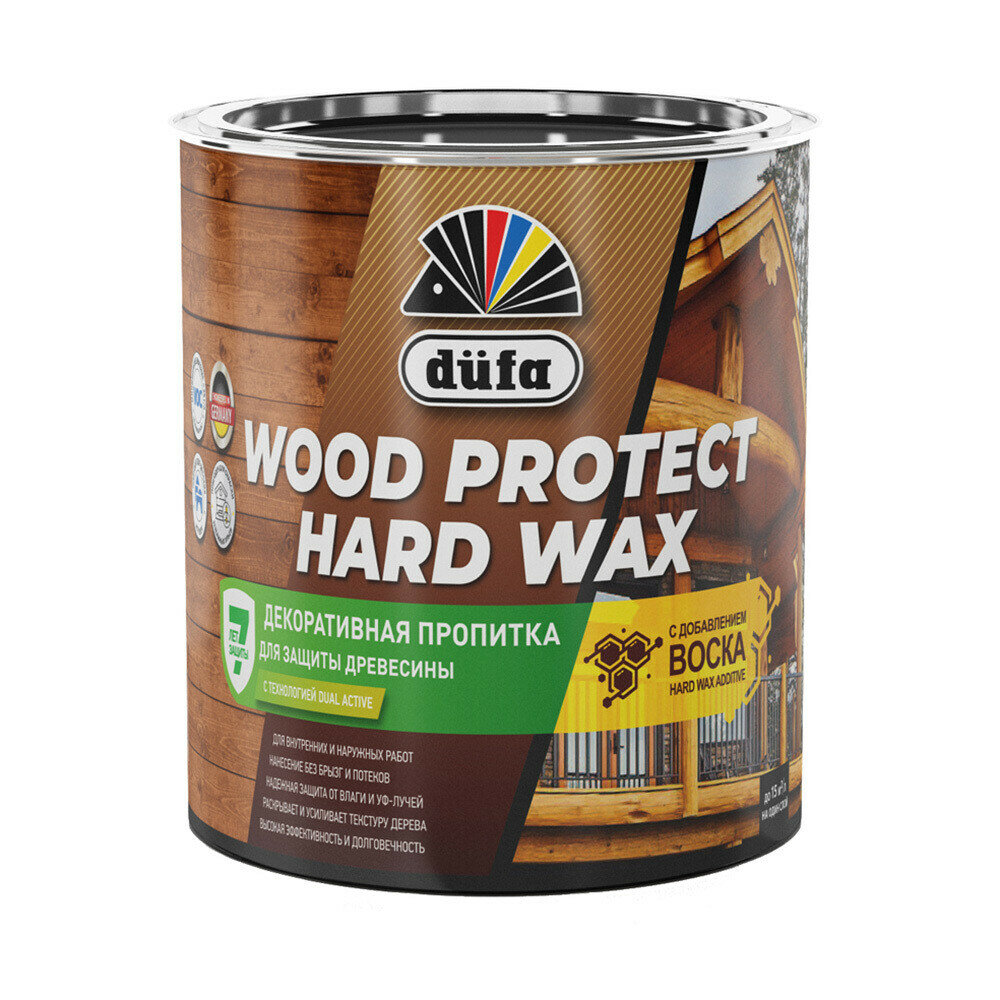 Антисептик Dufa Wood Protect Hard Wax декоративный для дерева бук 075 л