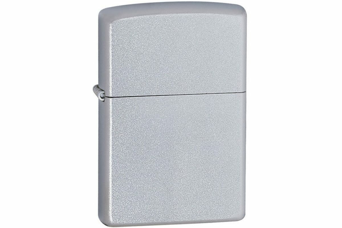 Зажигалка ZIPPO "Zippo Oval" с покрытием Satin Chrome™ латунь/сталь серебристая 38x13x57 мм