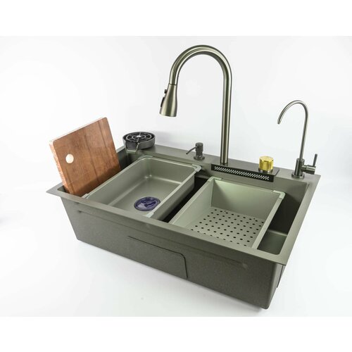 Кухонная мойка многофункциональная Fmark нержавеющая сталь сатин 19600₽