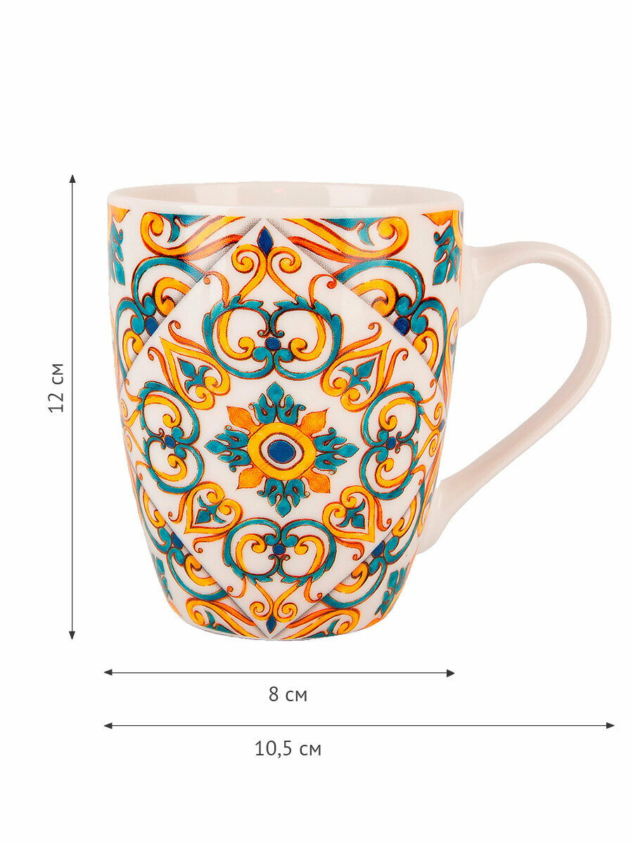 Набор кружек 2 шт "Сицилия", 12х8х10 см, объем 360 мл, фарфор, Nouvelle — фото 1