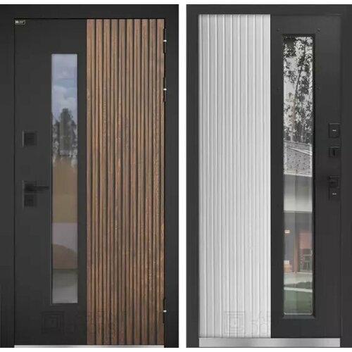 Входная уличная дверь для дома SCANDIA с терморазрывом со стеклом, размер по коробке 880х2050, левая