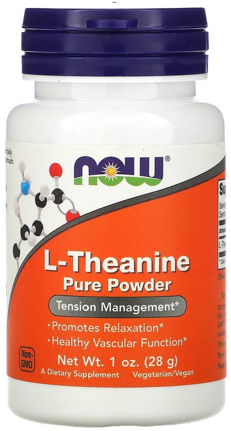 NOW Foods, L-Theanine Pure Powder, L-теанин, чистый порошок, 28 г