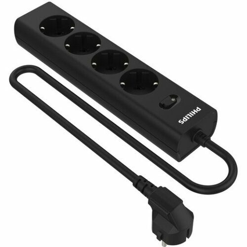Philips 4 Розетки, кабель - 3M черный